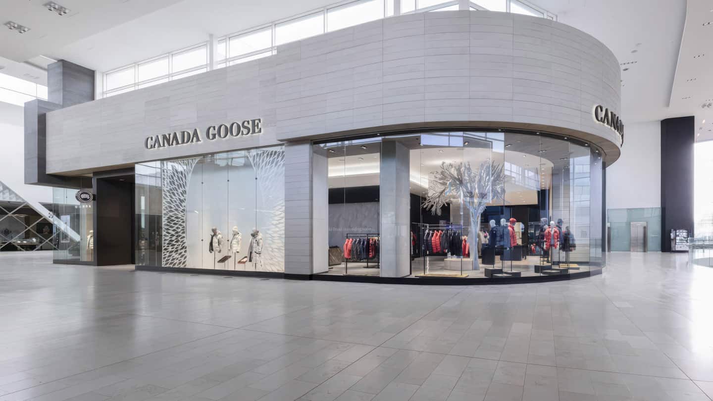 Alex Fischer & Qavavau Manumie, Story Tree, 2020, in situ Canada Goose, Yorkdale Mall, Toronto, Canada